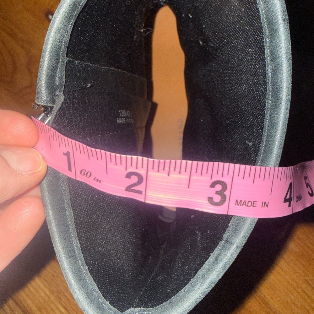 Lucky Brand Black Leather Boots Zip Side with Buckles Size 12 - Picture 8 of 8